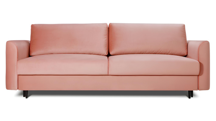 3+3 sofa with bed function, pink fabric