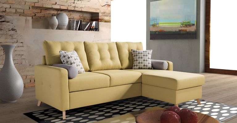 Modern corner sofa with bed function
