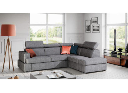 Modern L-shaped sofa with bed function