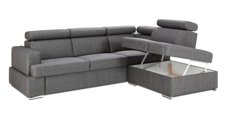 Modern L-shaped sofa with bed function