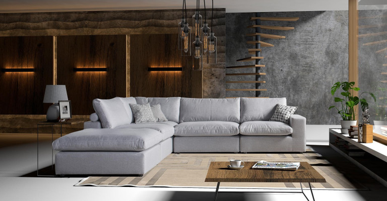 Gray corner sofa