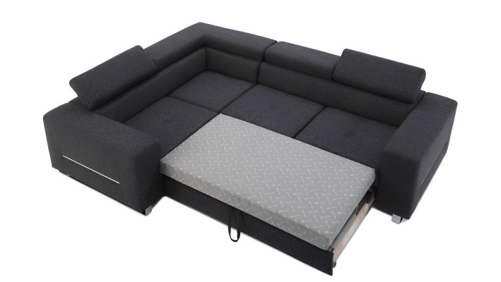 Modern gray L sofa with bed function
