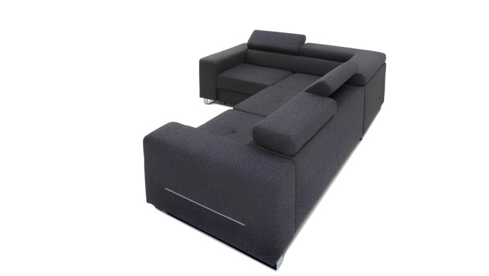 Modern gray L sofa with bed function