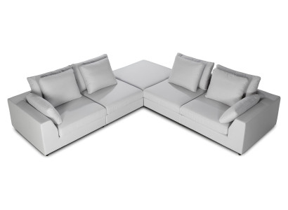 Modern white L-shaped corner sofa