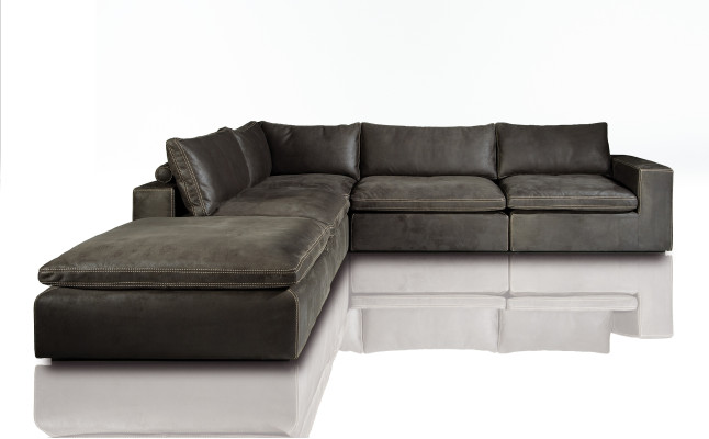 Modern corner sofa made of 100% leather