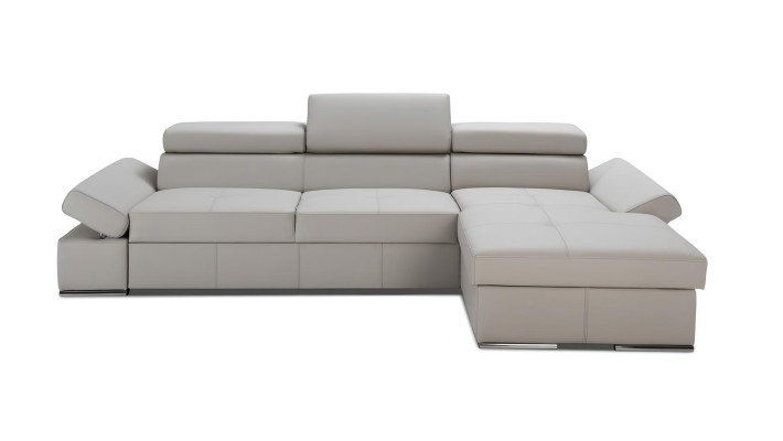 Modern corner sofa with pattern, covered in 100% leather