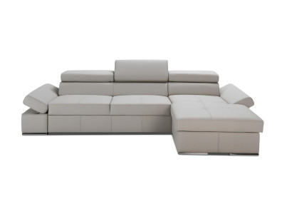 Modern corner sofa with pattern, covered in 100% leather