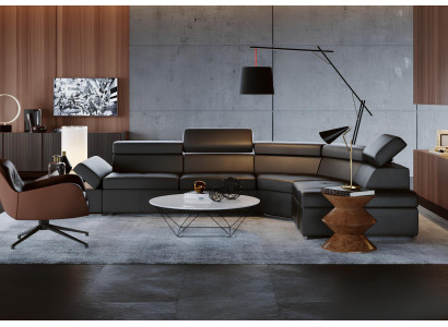 Modern corner sofa made of 100% leather