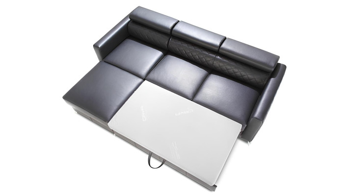 Bed function sofa, 100% Italian leather