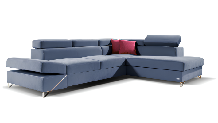 Modern yellow corner sofa with bed mechanism
