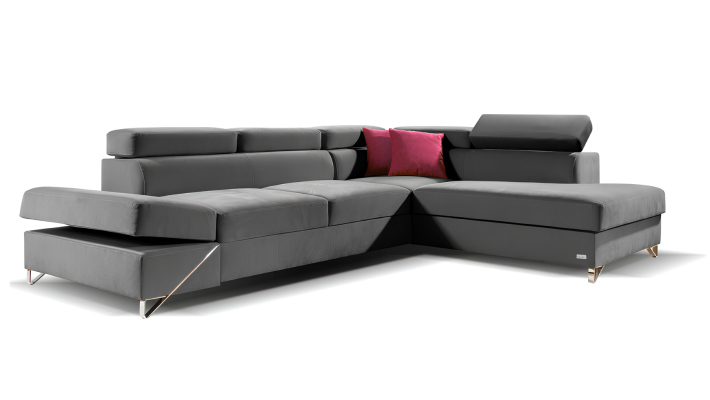 Modern yellow corner sofa with bed mechanism