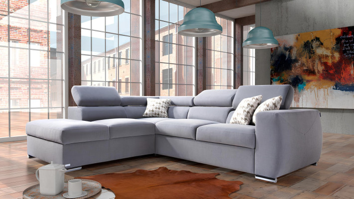 Modern gray corner sofa