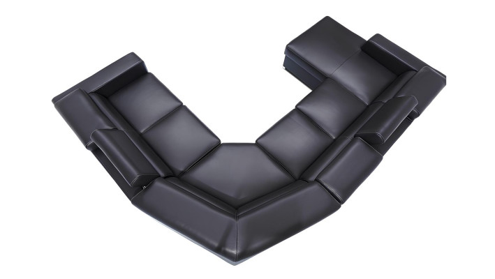 XXL sofa bed with soft cover made of 100% genuine leather for the living room