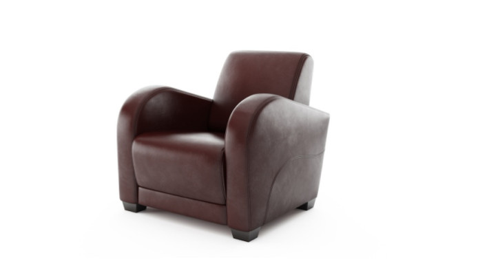 Chair with modern design made of 100% Italian brown leather for the living room