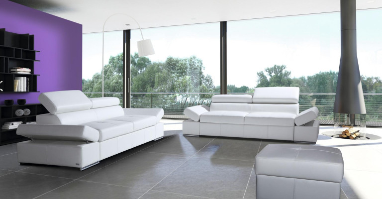 Functional two-seater sofa made of 100% Italian leather