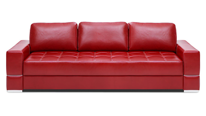 3-seater sofa with bed function in modern design made of 100% Italian leather