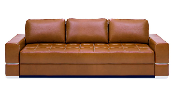 3-seater sofa with bed function in modern design made of 100% Italian leather