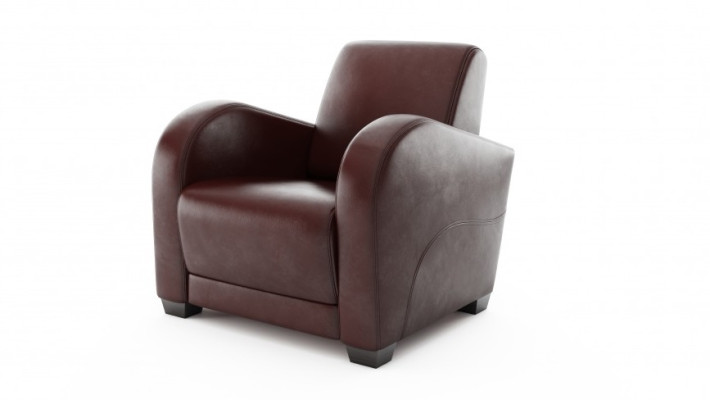 Modern 100% Italian leather armchair for the living room