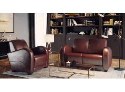 Modern 100% Italian leather armchair for the living room
