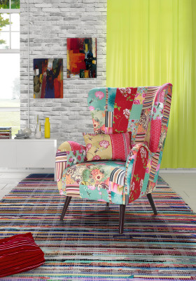 Relex-malliston fabric leather armchair