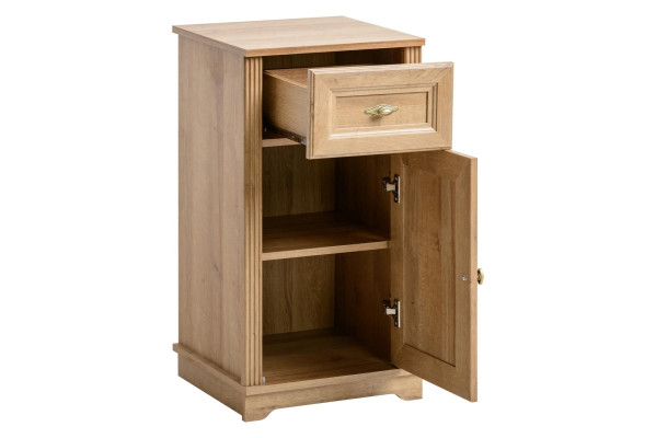 New standalone bathroom furniture, oak, wall-mounted cabinet