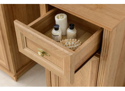 New standalone bathroom furniture, oak, wall-mounted cabinet