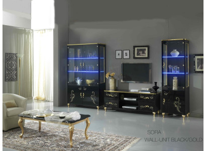 Vitrail Glans Sort cabinet