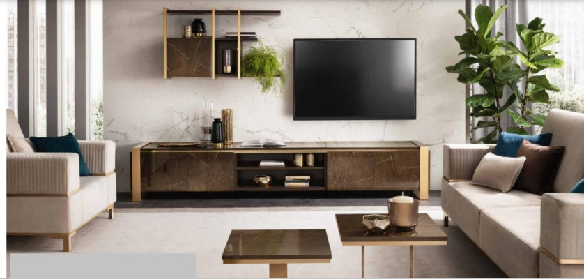Modern sofa set 3+1+1 with upholstered chairs