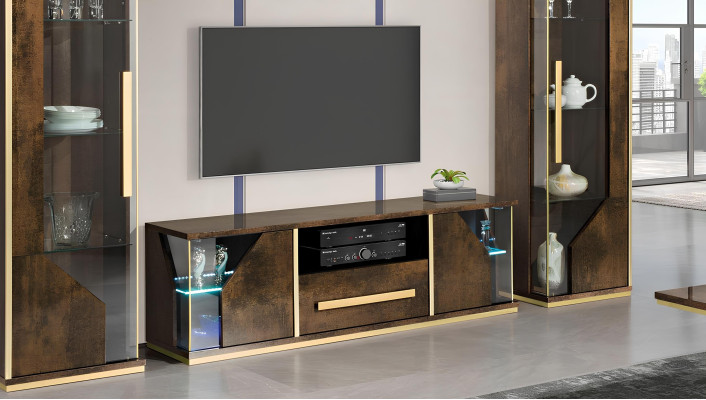 Buffet TV rtv Lowboard Armario Mesa de Salon en Bois Design Luxe