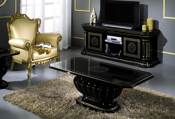 Luxury wooden coffee table, sofa table, black table