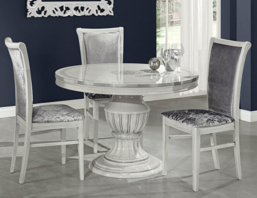 Classic Italian baroque round wooden dining table
