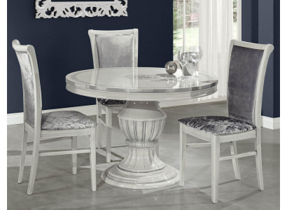 Classic Italian baroque round wooden dining table