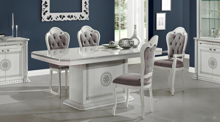 Modern white wooden dining table Italian furniture