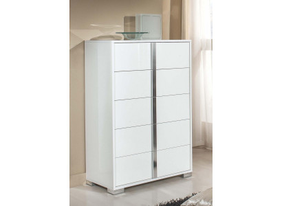 High wooden drawer cabinet white Italy