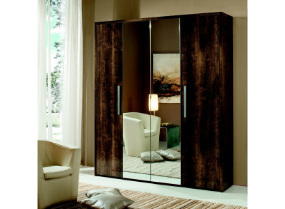 Luxury wooden wardrobe with mirror for bedroom