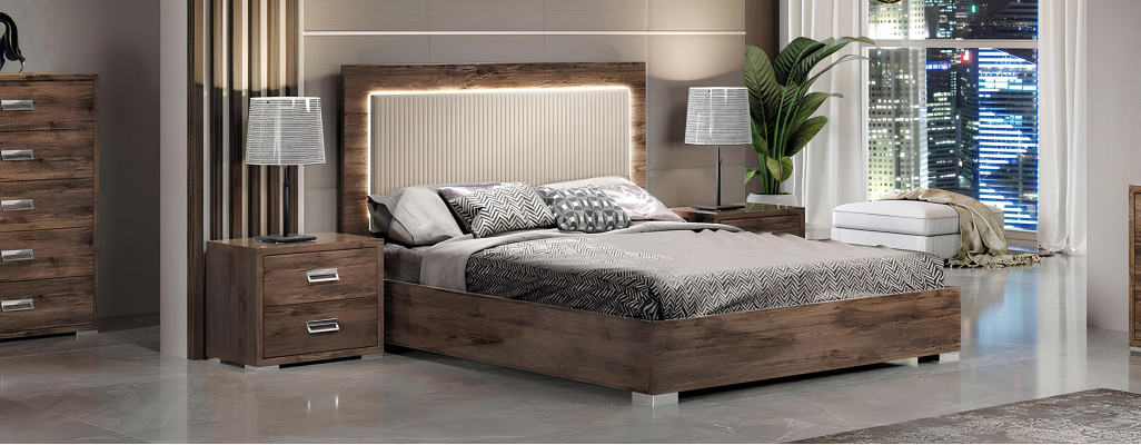 Upholstered hotel room bed king size wooden structure 180x200 bedroom
