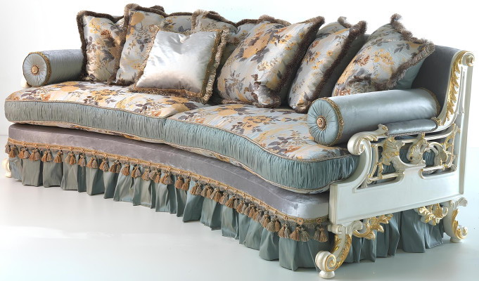 Italian blue designer sofa for 4 people