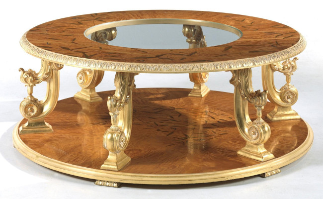 Solid wood living room table