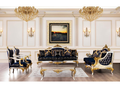 Classic Baroque wooden coffee table - Classic furniture living room tables