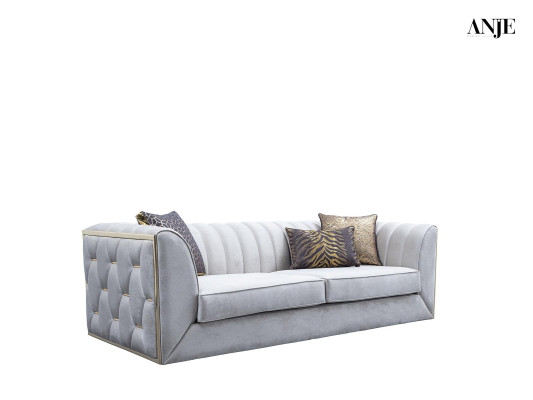 Modern three-seater stainless steel sofa living room furniture