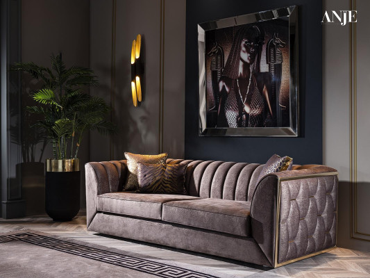 Modern luxury stainless steel sofa set for living room new