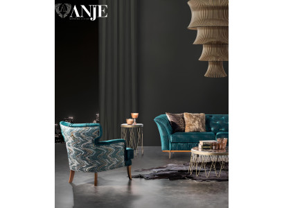 Luxury sofa and armchair for a comfortable room made of modern material