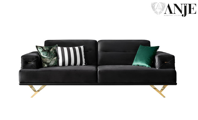 Luxury sofa set for living room with three-seater sofa, coffee table, and armchair 6 pieces