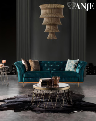 Modern luxury turquoise sofa for the living room
