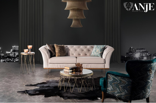 Luxury sofa set for living room modern fabric 3 pieces