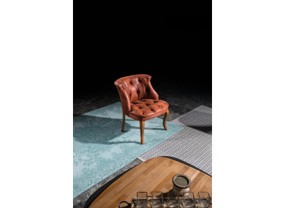 Brown leather armchair cocktail chair design luxury furniture for living room