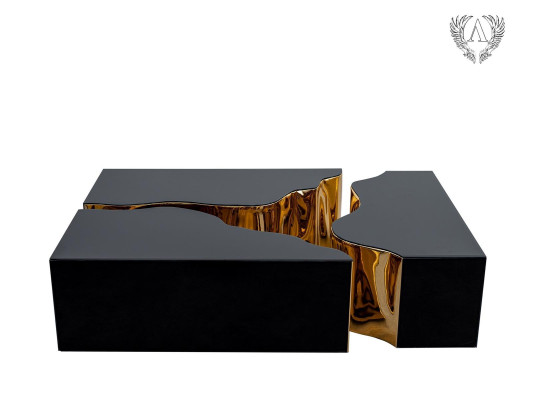 Modern luxury black coffee table in three pieces