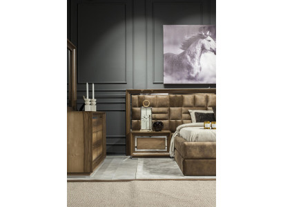 Perfect bedroom furniture set with wardrobe, nightstands, and bed in 5 pieces.