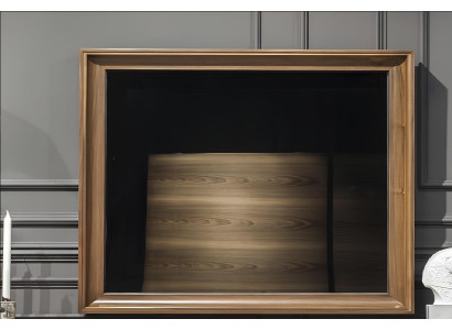 Luxury wall mirror with modern brown frame