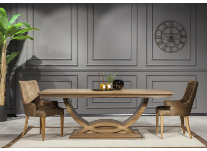 Luxury leather-covered kitchen chair with brown leather pattern